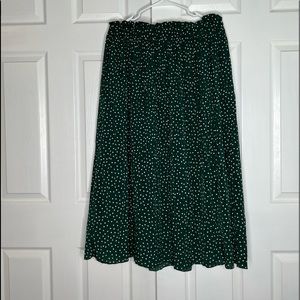 Pleated midi skirt with dots